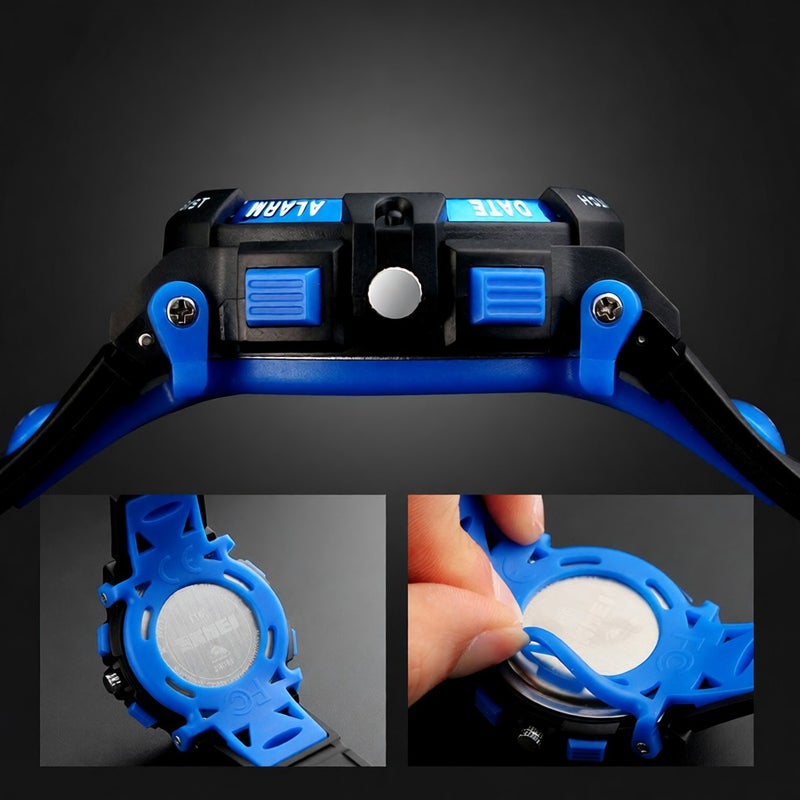 SKMEI High Quality Children Sports Wristwatch Dual Movements 5ATM Water-proof Kids Watch with Alarm Chronograph Back Light - Image 2
