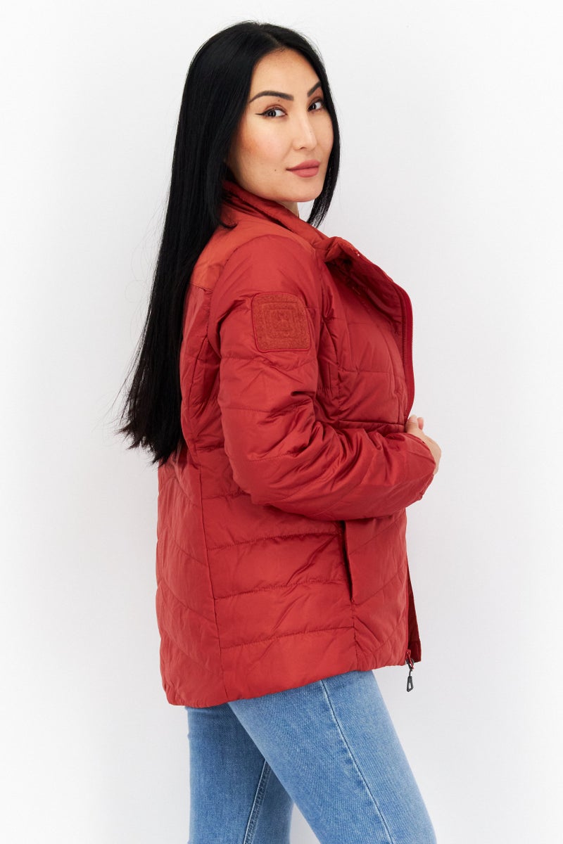 511 Tactical Women Funnel Neck Solid Puffer Jacket, Rosewood  - Image 4