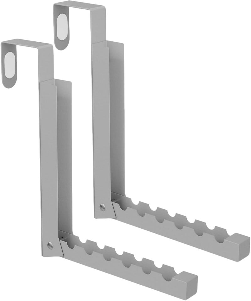 BAKON Over The Door Hanger Folding Clothes Drying Rack, Folding Hanging Coat Rack for Indoor Laundry Room Compact Small Space Foldable Portable Clothing Hanger Hook Collapsible-2 Pack (Gary) - Image 1