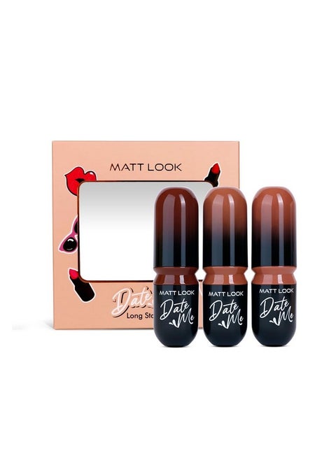 Mattlook Date Me Long Stay Lipstick | Box Set Of 3 | Smooth Finish | One Swipe Pigmentation | Pinks & Magentas- 11.4G