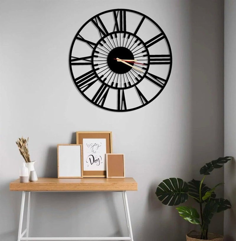 HIRVALL Wall Clock for Bedroom Decorative Metal Wall Watch for Living Room Antique Designer Big Size Roman Number Modern Hanging Clock for Home Dcor Dining Drawing Wall Decoration Items40CM - Image 5