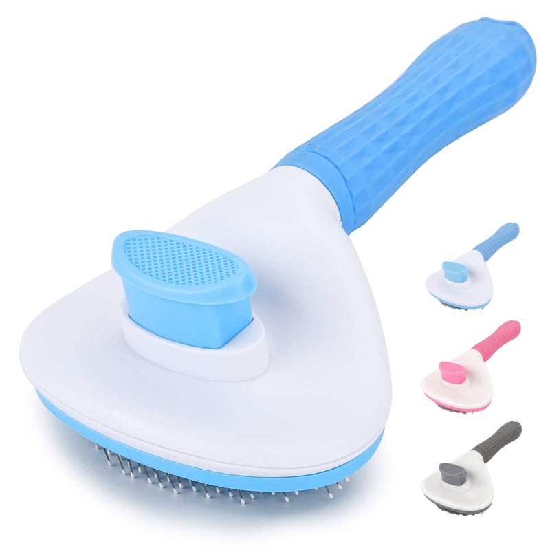 Buraq Self Cleaning Slicker Brush for Dogs & Cats, Buraq Grooming Pet Hair Brush for Long & Short Hair, Dog Comb & Cat Comb for Grooming, Deshedding, Bathing & Massaging (Oval, Multi - Color) - Image 1