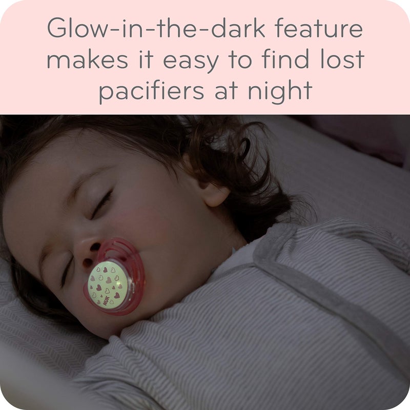 NUK Airflow Glow-in-The-Dark Pacifiers, 6-18 Months, 2 Pack - Image 3