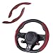 BDFHYK Perficio Car Steering Wheel Cover OD Shape Nappa Leather Segmented AntiSlip Odorless Breathable for Men Women 1415inch Burgundy - Image 2
