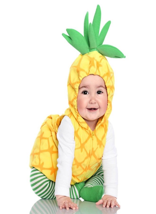 BemeyourBBs Newborn Baby Girl Boy Halloween Costume Pineapple Onesie Romper Jumpsuit Hooded Cute Cartoon Clothes Leg Socks (Pineapple costume, 6-12 Months) - Image 1
