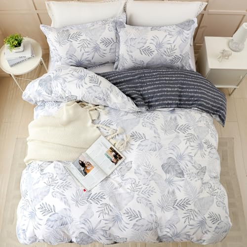 OAITE Duvet Cover Set,100% Cotton Comforter Cover with Floral Pattern Duvet Cover Set,Soft Bedding Set Includes with 3 Piece (2 Pillow Shams,1 Duvet Cover) - Image 3