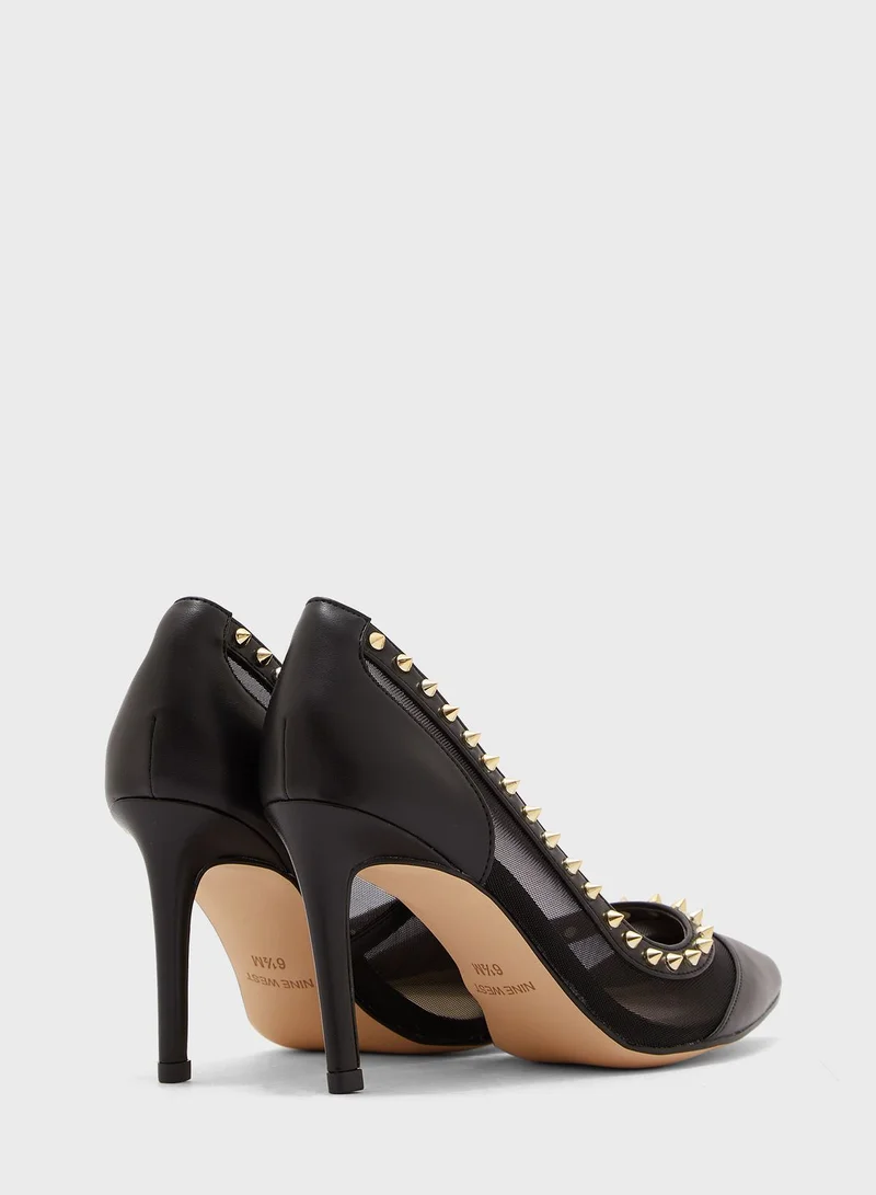 NINE WEST Embellished Pointed High Heels Pumps