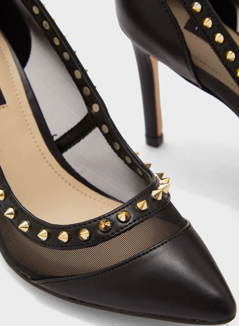 NINE WEST Embellished Pointed High Heels Pumps
