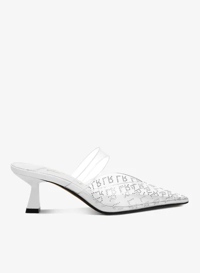 London Rag Pointed Toe Kitten Heels in White