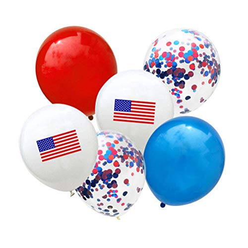 BinaryABC Patriotic Latex Balloons Confetti Balloons,4th of July Balloons,25Pcs - Image 1