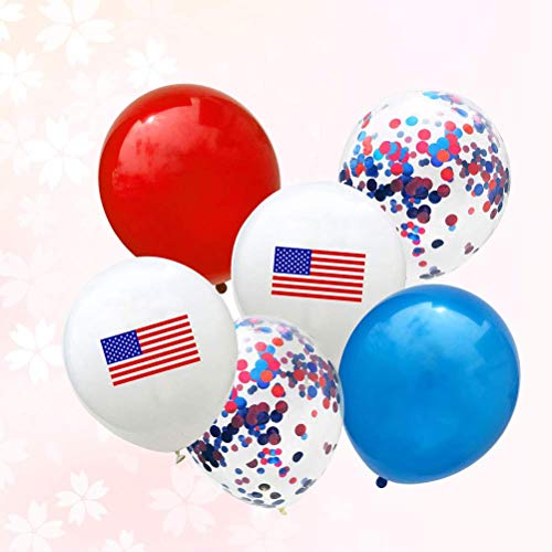BinaryABC Patriotic Latex Balloons Confetti Balloons,4th of July Balloons,25Pcs - Image 2
