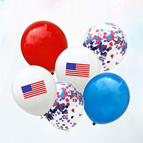 BinaryABC Patriotic Latex Balloons Confetti Balloons,4th of July Balloons,25Pcs - Image 4