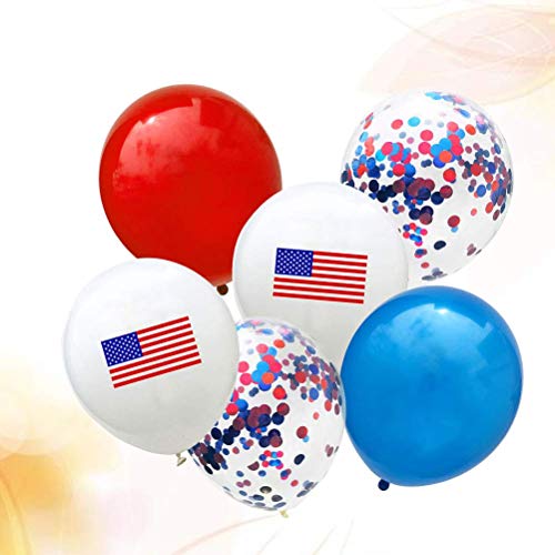 BinaryABC Patriotic Latex Balloons Confetti Balloons,4th of July Balloons,25Pcs - Image 5