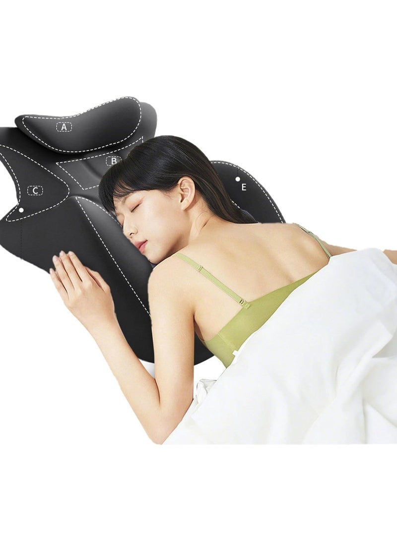 YOUWE7 Adult Memory Foam Ergonomic Wedge Prone Pillow, Bed Pillow for Sitting Up, Back Neck and Leg Pain Relief Anti Snoring for Massage, Reading, Sleeping, with Removable Washable Cover (Gray) - Image 5