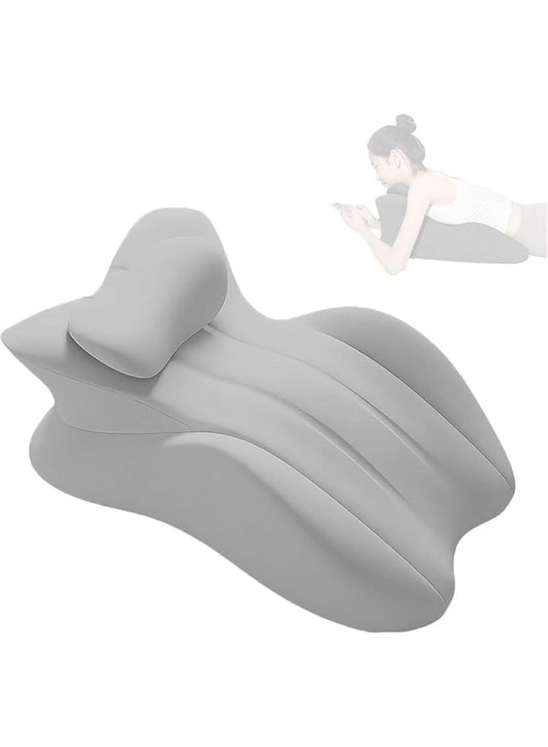 YOUWE7 Adult Memory Foam Ergonomic Wedge Prone Pillow, Bed Pillow for Sitting Up, Back Neck and Leg Pain Relief Anti Snoring for Massage, Reading, Sleeping, with Removable Washable Cover (Gray) - Image 1