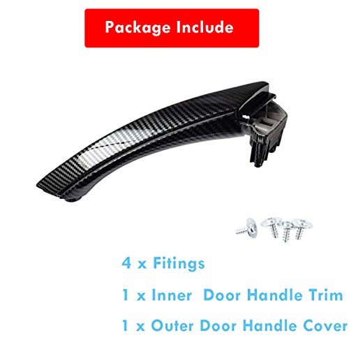 Moonlinks Compatible with BMW 3 Series E90 E91 E92 E93 Carbon Fiber Door Handle,Right Front/Rear Passenger Side Door Handle Covers Set(Compatible with BMW 323 325 328 330 335) (Carbon Fiber Pattern) - Image 4