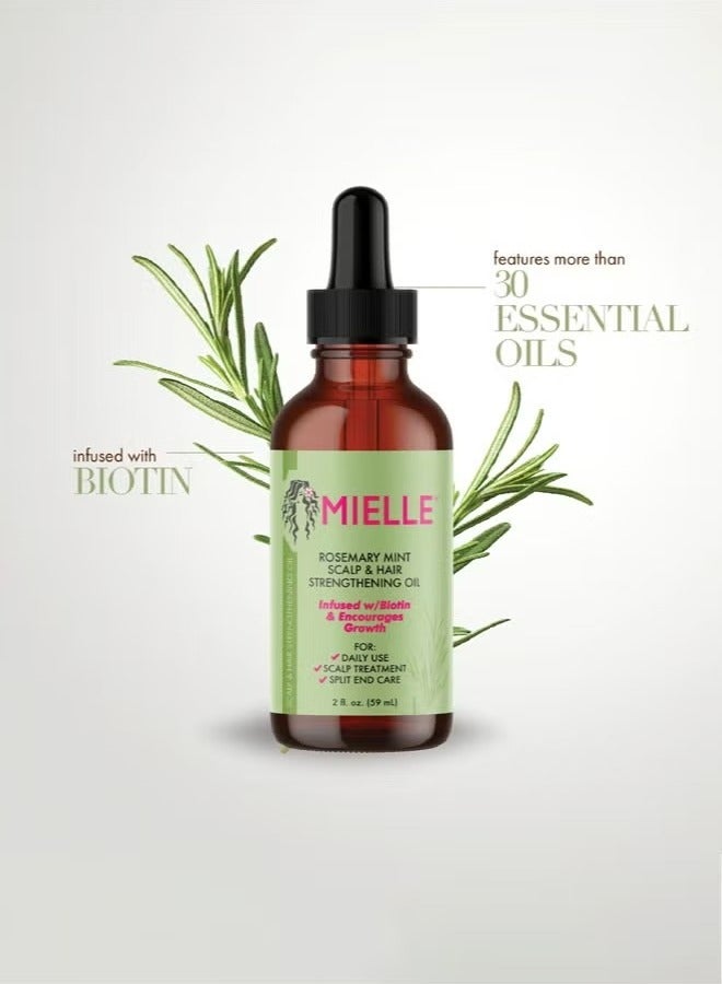 Rosemary Mint Scalp & Hair Strengthening Oil Infused W/Biotin & Encourages Growth 59ml