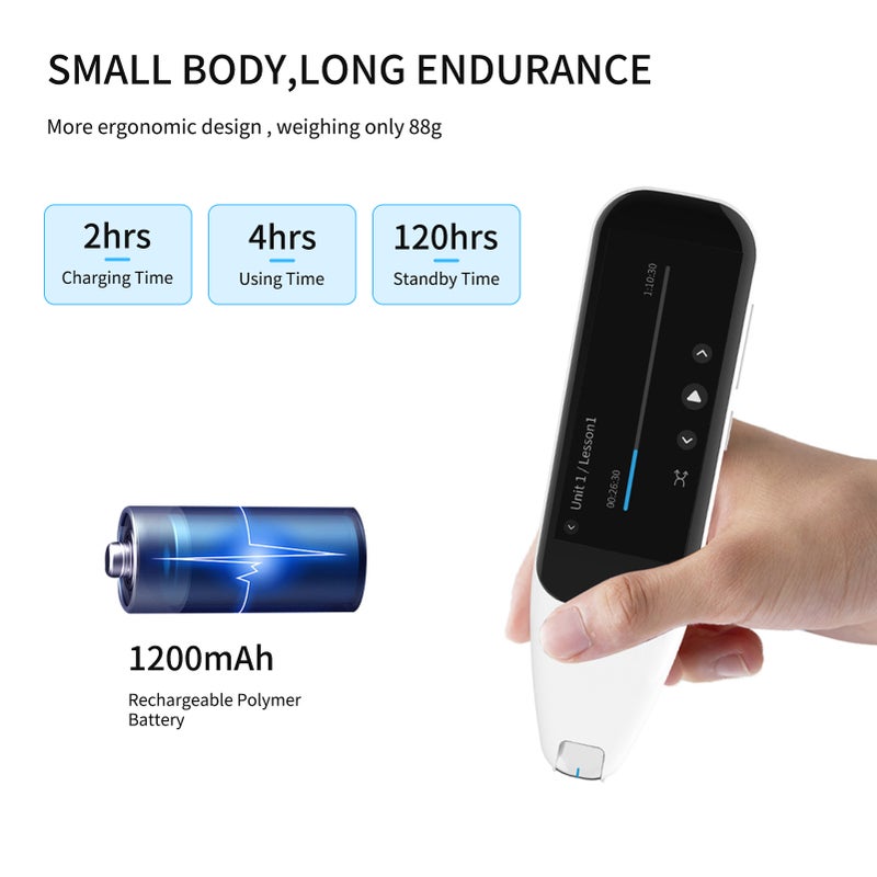 DOSMONO Dictionary Translation Pen Scanner Text Scanning Reading Translator Device Multilingual Scanner WiFi/Hotspot Connection/Offline Recording Pen Support 112 Languages - Image 3