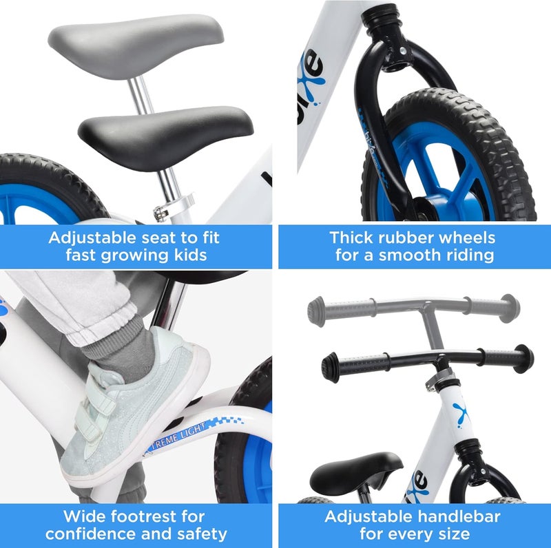 Bixe Aluminum Balance Bike for Kids and Toddlers - (Lightweight - 4LBS) - Toddler Bike - No Pedal Sport Training Bicycle - Bikes for 2, 3, 4, 5 Year Old - Blue - Image 3