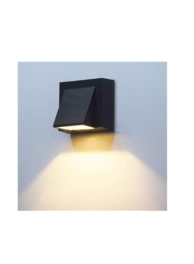 ESNCO ضوء حائط LED من الألمنيوم مقاوم للماء مصباح حائط حديث ضوء أبيض دافئ خارجي مصباح جدار خارجي/داخلي للسلم وغرفة النوم وغرفة المعيشة والشرفة والمدخل 5 واط 3000 كيلفن 7.3x6x8 سم - Image 1