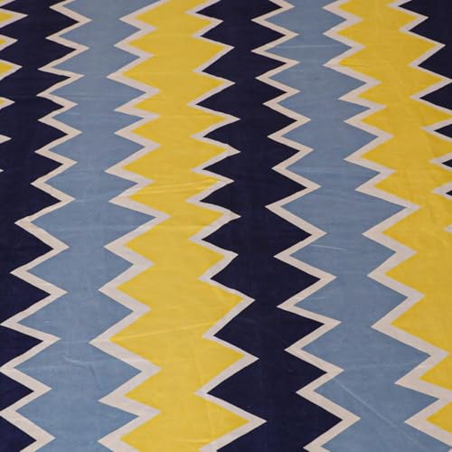 Status Contract Cotton Feel Double Fitted Bedsheet with 2 Pillow Covers for Bed Room, Home, Hotel-120 GSM (Yellow Stripes) - Image 2