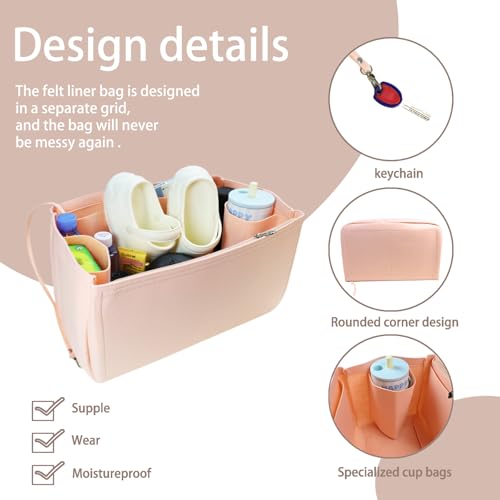 Lckaey accessories for bogg bag organizer insert for divider accessories inserts bogg bags cup holder3018Pink-M - Image 3