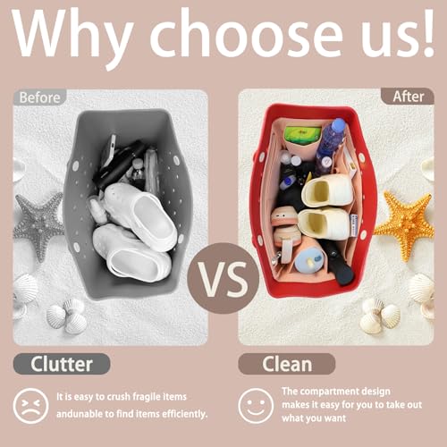 Lckaey accessories for bogg bag organizer insert for divider accessories inserts bogg bags cup holder3018Pink-M - Image 2