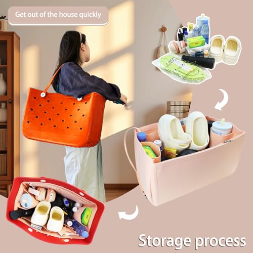 Lckaey accessories for bogg bag organizer insert for divider accessories inserts bogg bags cup holder3018Pink-M - Image 4