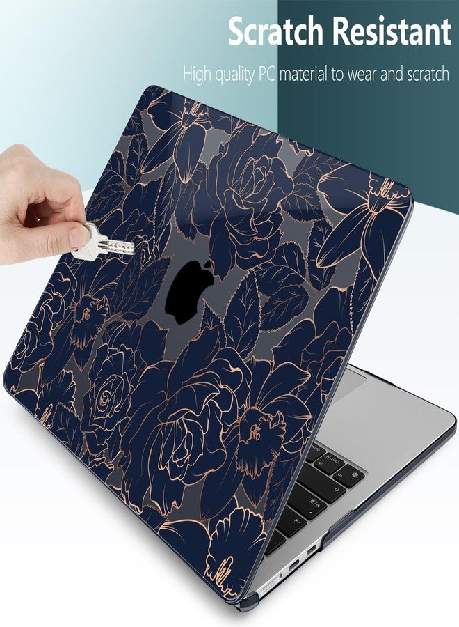 TWOLSKOO for M3 MacBook Air 13.6 inch Case 2022 2023 2024 A2681 M2 A3113 with Touch ID, Plastic Hard Shell Cover with Screen Protector & Keyboard Cover & Trackpad Film, Elegant Roses - Image 4