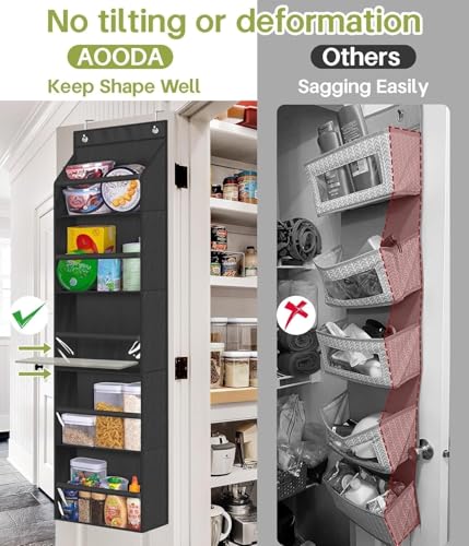 AOODA 2 Pack Over the Door Organizer, Large Capacity Closet Door Hanging Organizer, Clear Deep Pockets Baby Storage for Nursery, Bathroom, Bedroom, Pantry, Diapers (Black) - Image 3
