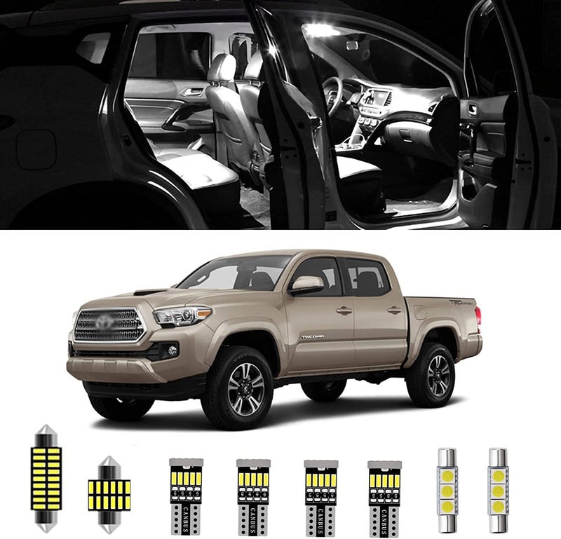 AWALITED 10pcs Tacoma Interior LED Lights Kit Super Bright LED Map Dome Light Bulbs for Toyota Tacoma 2005 2006 2007 2008 2009 2010 2011 2012 2013 2014 2015 2016 2017 2018 2019 2020 2021 all models