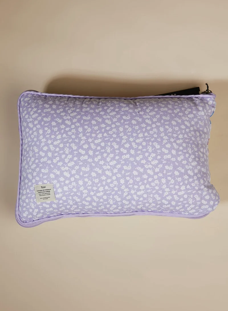 Typo Handcrafted Floral Convertible Cushion Throw
