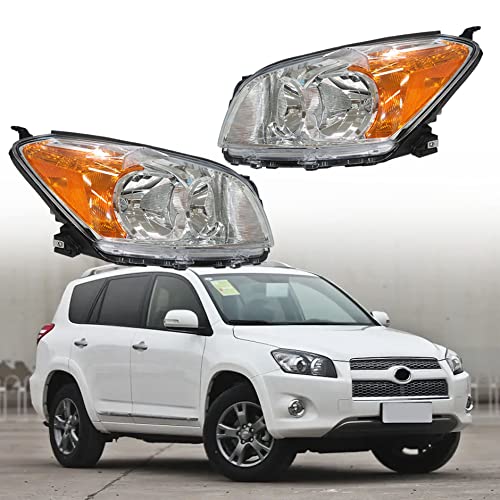 Genrics استبدال مصابيح أمامية GENRICS لسيارة RAV4 2009 2010 2011 2012 مجموعة مصابيح أمامية مزدوجة للجانب السائق والراكب - Image 1
