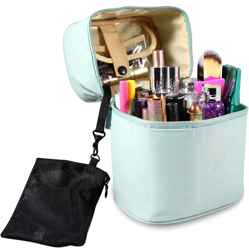 Bysiter Makeup Brush Organizer Makeup Bag Brushes Set Case 7.5x5.5x4.4 Inch Professional Travelling Brush Pen Pencil Holder Make Up Cup Storage Organizer Case Pencil Pouch Cosmetic Bag for Travel (Pink) - Image 2