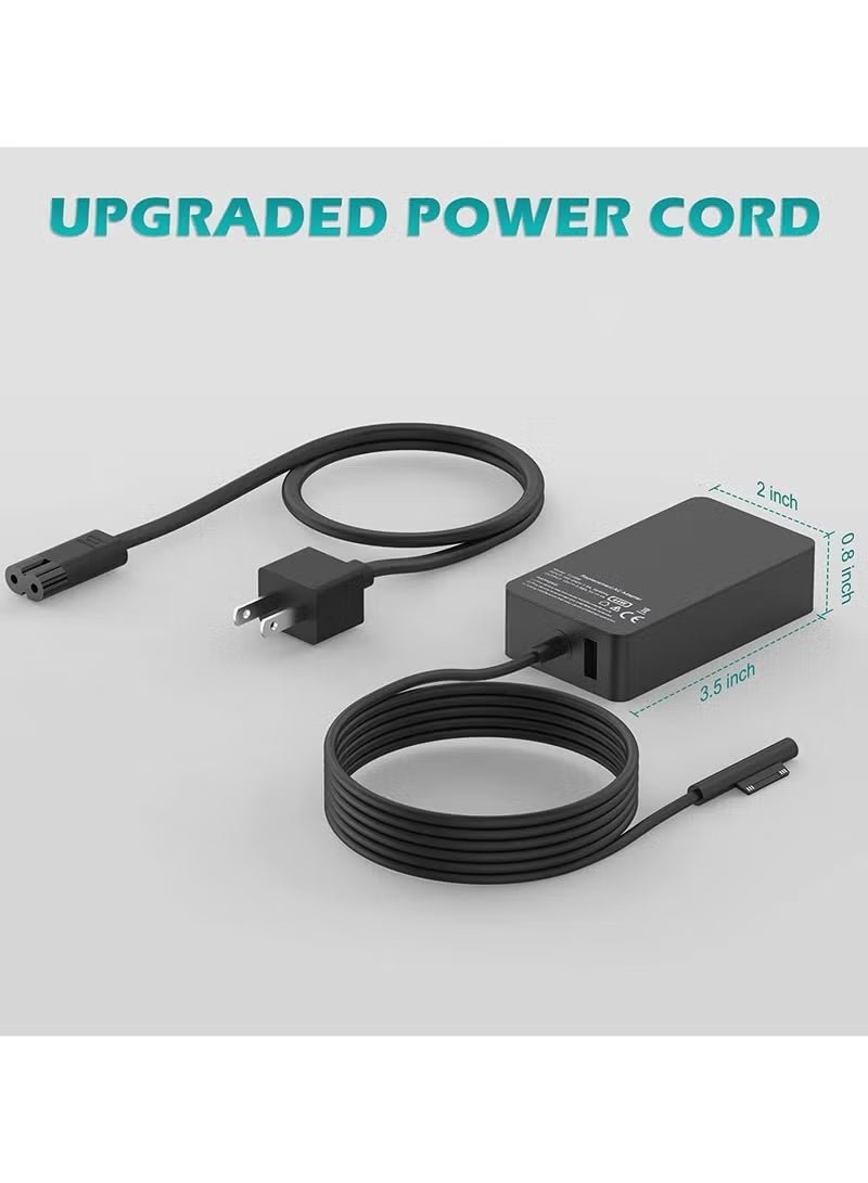 Surface Pro Charger 65W for Microsoft Surface Pro 9, 8, 7+, 7, 6, 5, 4, 3, X, Windows Surface Laptop 5, 4, 3, 2, 1 Studio, Surface Go Tablet, Surface Book 3, 2, 1, Support 44W, 36W, 24W, LED, 10FT - Image 3
