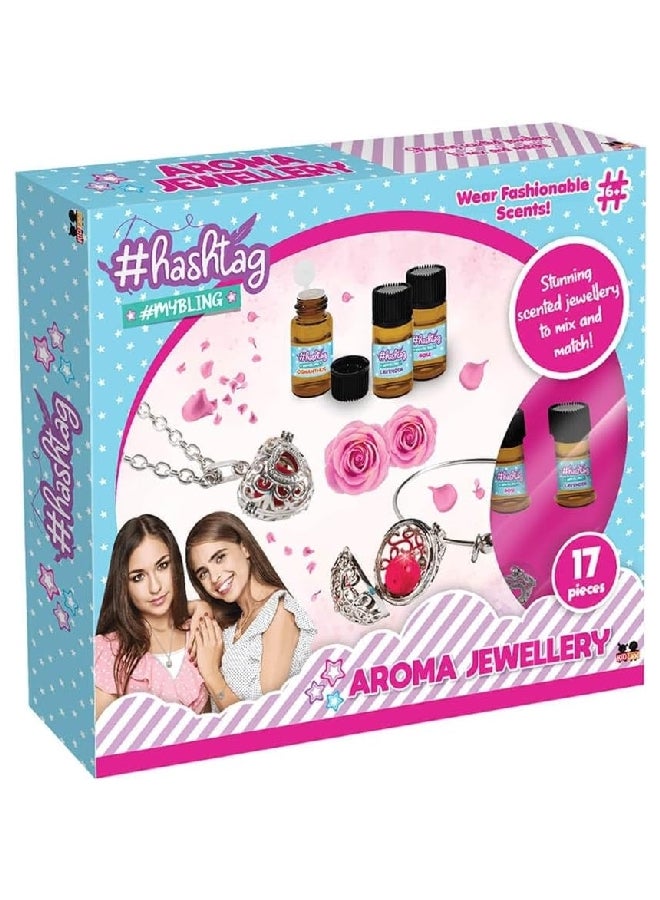 هاشتاج مجموعة مجوهرات والعطور متعددة الألوان مكونة من 17 قطعة بأبعاد 5.1 × 26.1 × 30.5 سم، HTMB2102 - Image 4