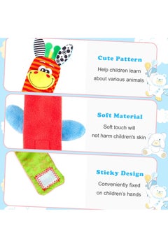 Generic TOYS-EGYPT 4pcs Baby Rattle Socks Set, Baby Wrist Rattles Set, Educational Wrist Rattles for Kids, Sensory Set for 0-6 Months, Red Donkey  - Image 3