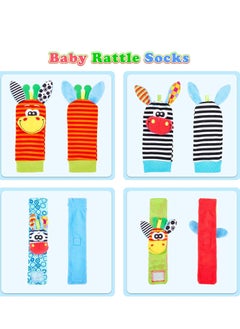 Generic TOYS-EGYPT 4pcs Baby Rattle Socks Set, Baby Wrist Rattles Set, Educational Wrist Rattles for Kids, Sensory Set for 0-6 Months, Red Donkey  - Image 5