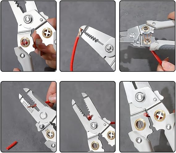 KRLZ Multifunctional Wire Stripper Crimper Cable Cutter Pliers Professional Electrical Wire Stripping Tool Multipurpose Wire Stripper for Electrical Cable Cutting - Image 2