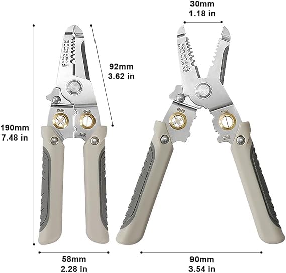 KRLZ Multifunctional Wire Stripper Crimper Cable Cutter Pliers Professional Electrical Wire Stripping Tool Multipurpose Wire Stripper for Electrical Cable Cutting - Image 4