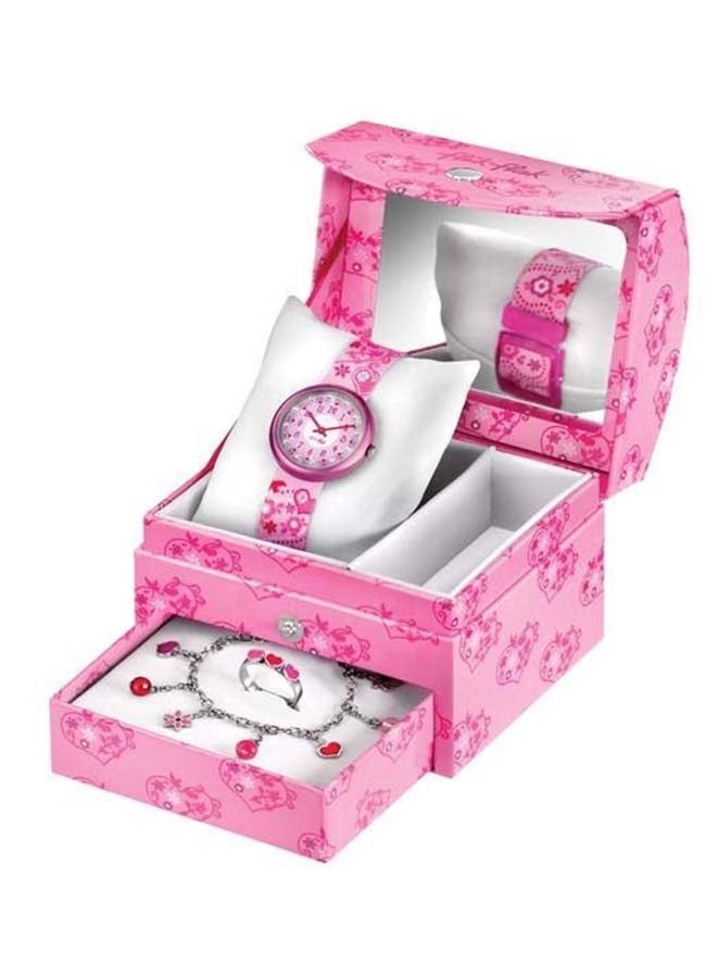 Swatch Kids Unisex Blooming Heart Quartz Movement Water Resistant Wrist Watch - 33 Mm - Image 3