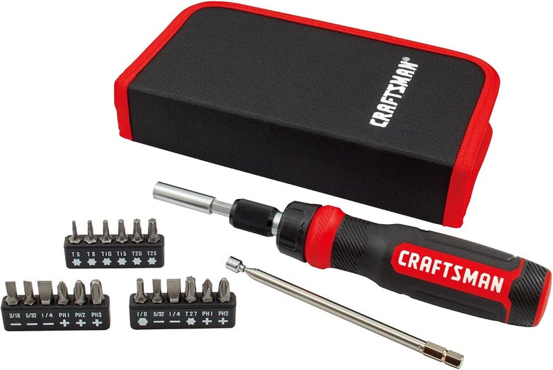 CRAFTSMAN Ratcheting Screwdriver, Multibit Set, 26-Piece (CMHT68001) - Image 1