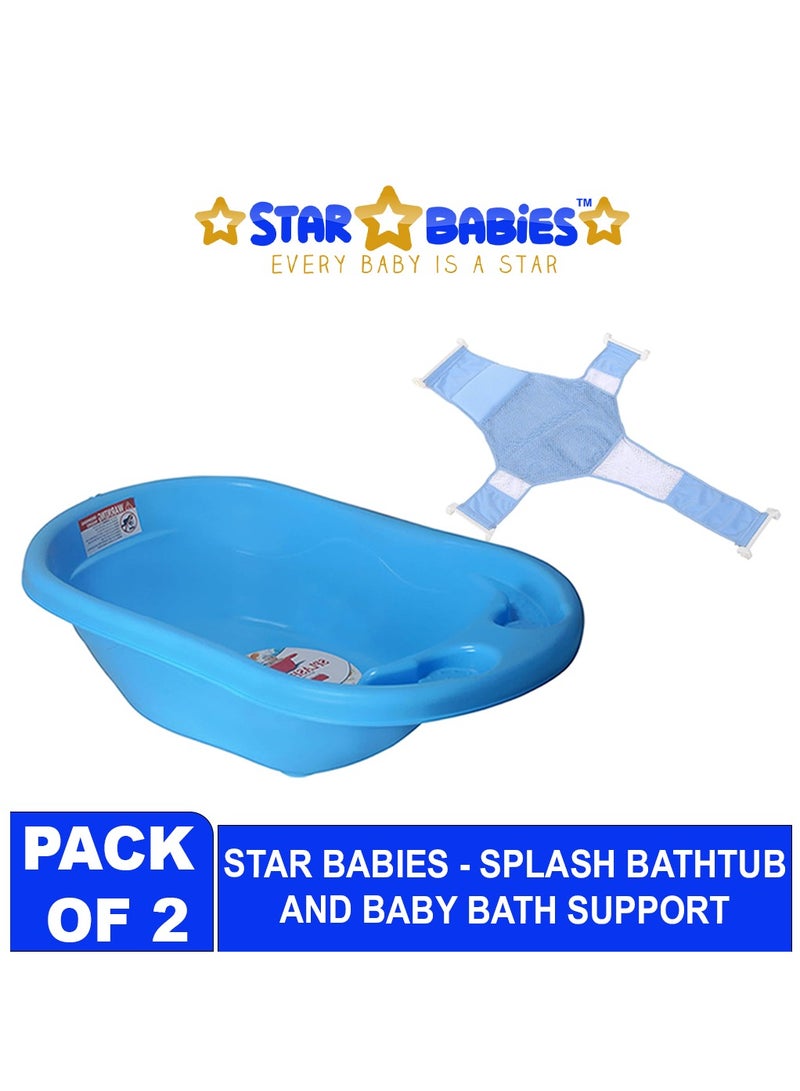 STAR BABiES Sunbaby Pack of 2 (Sunbaby Splash Bathtub with Bath Support) - Blue - Image 2