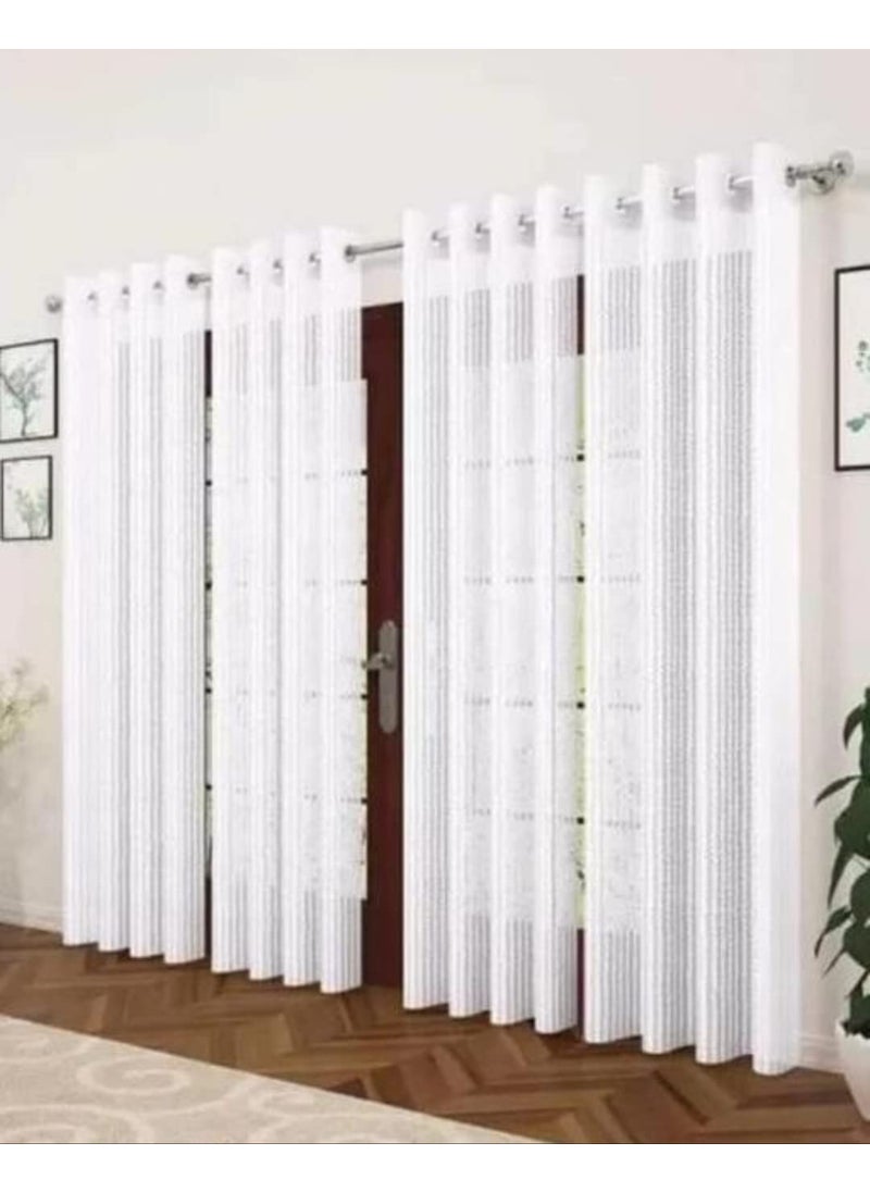 PLEDGE CREATIONS PLEDGE CREATIONS Curtains for DoorWindows 7 feet Long Set of 4Net Curtains  - Image 4