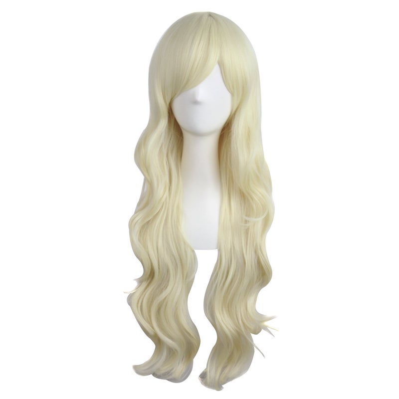 MapofBeauty MapofBeauty 28 Inch70 cm Charming Women Long Curly Full Hair Wig Light Blonde 