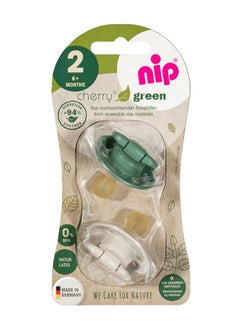 nip Organic Cherry Baby Soother, Made Germany, Cherry Shape, Natural Latex Rubber, Eco-Friendly, Beige And Dark Green, 6 Months+, Size 1 Pack Of 2  - Image 3