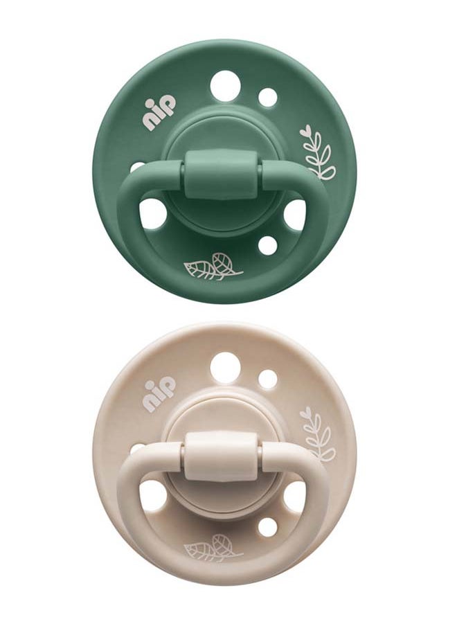 nip Organic Cherry Baby Soother, Made Germany, Cherry Shape, Natural Latex Rubber, Eco-Friendly, Beige And Dark Green, 6 Months+, Size 1 Pack Of 2  - Image 2