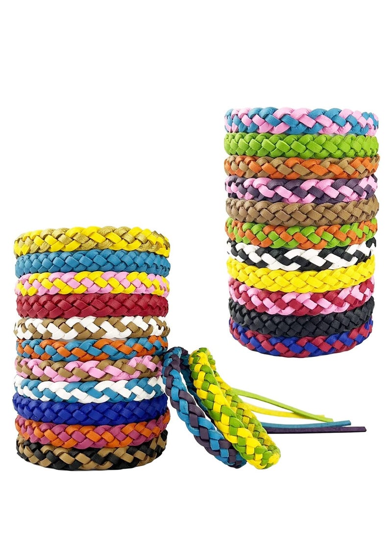 SOLARAE Mosquito Repellent Bracelets 24 Pack PU Leather Bands DEET Free Wristbands Safe for Adults and Kids Indoor Outdoor Camping Swimming Fishing Traveling - Image 1