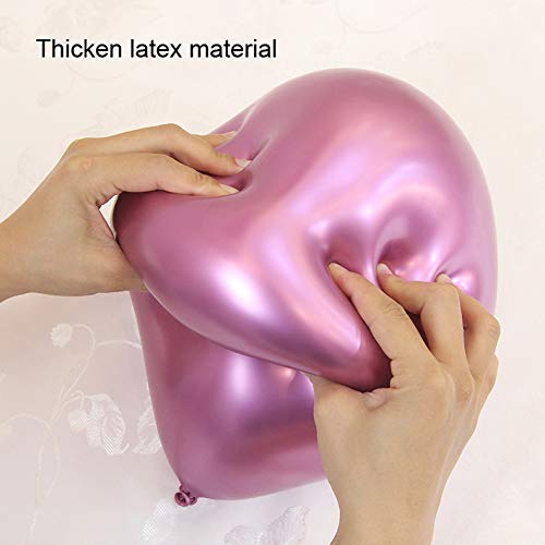 Infispace® HD Finish Metallic Balloons with Free Hand Pump (Pack of 100 - Pink) - Image 5