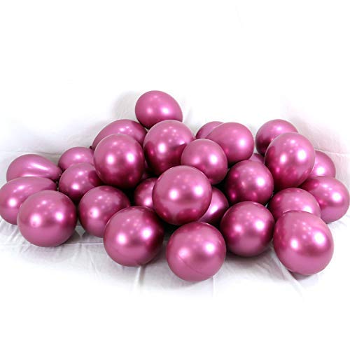 Infispace® HD Finish Metallic Balloons with Free Hand Pump (Pack of 100 - Pink) - Image 2